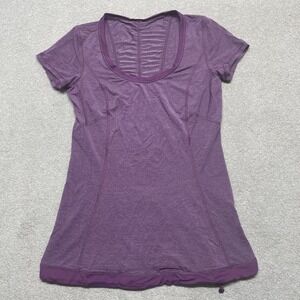 Lululemon Size 4 Purple Short Sleeve Scoop Neck Cinch Waist‎ Shirt